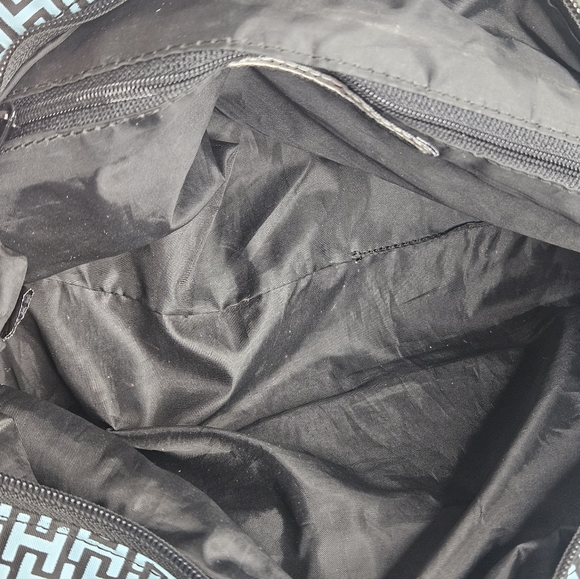 Tommy Hilfiger Monogram Black and Blue Vinyl Shoulderbag 12" x 7" x 5" - Picture 8 of 8